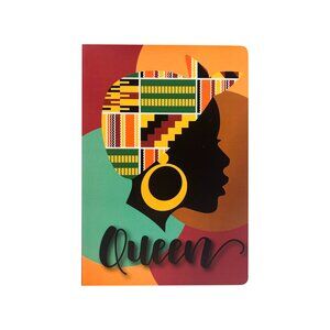 Queen's Journey: African-Themed A5 Lined Notebook